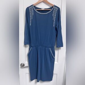 Garnet Hill Embroidered Dress – Pockets, Boho Style, Easy Fit